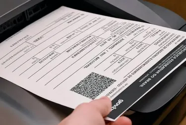 Documento CRLV-e sendo impresso em um despachante.